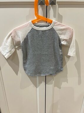 Mini mioche 12-18m Kids Gray & White Raglan Top
